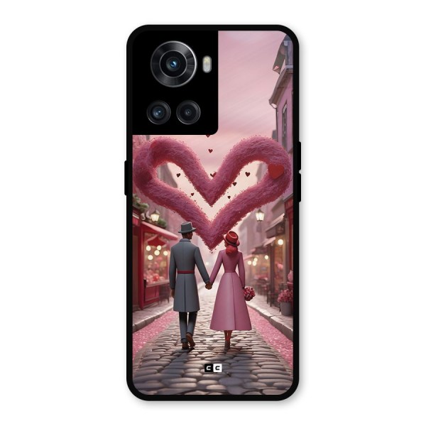 Valetines Couple Walking Metal Back Case for OnePlus 10R