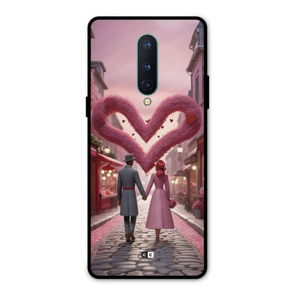 Valetines Couple Walking Metal Back Case for OnePlus 8