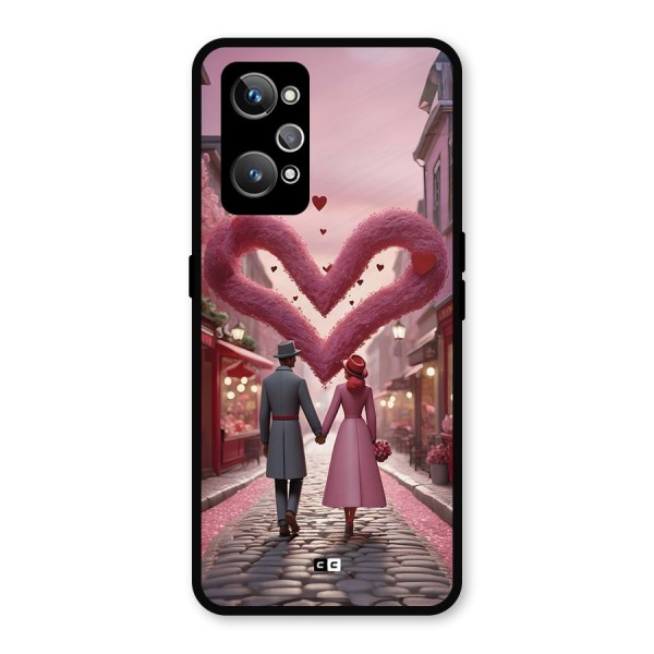 Valetines Couple Walking Metal Back Case for Realme GT 2