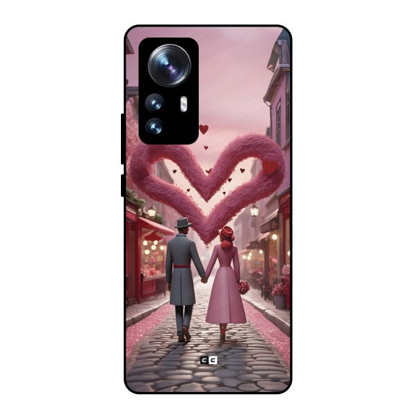Valetines Couple Walking Metal Back Case for Xiaomi 12 Pro