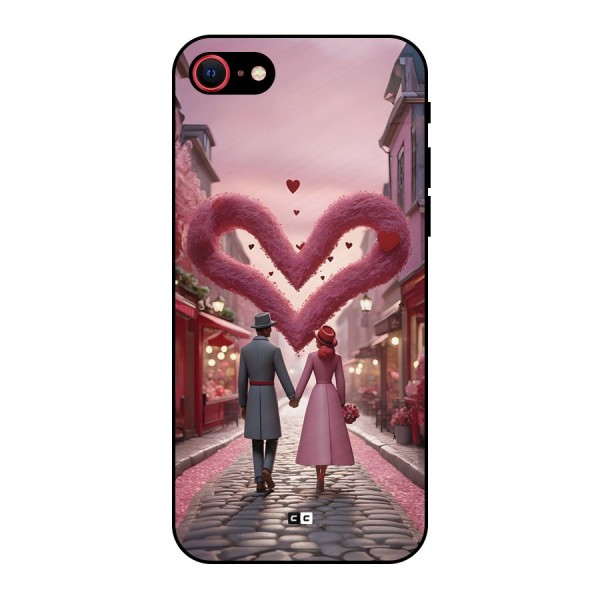 Valetines Couple Walking Metal Back Case for iPhone 7