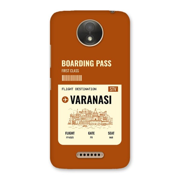 Varanasi Boarding Pass Back Case for Moto C Plus