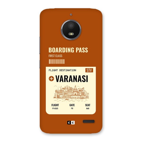 Varanasi Boarding Pass Back Case for Moto E4