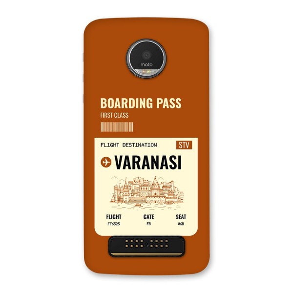 Varanasi Boarding Pass Back Case for Moto Z Play