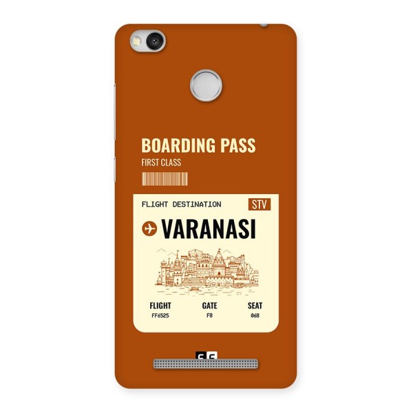 Varanasi Boarding Pass Back Case for Redmi 3S Prime