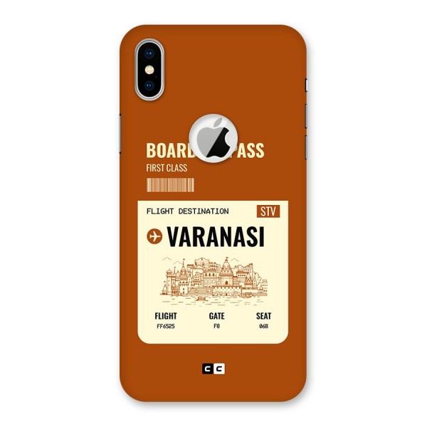 Varanasi Boarding Pass Back Case for iPhone XS Logo Cut