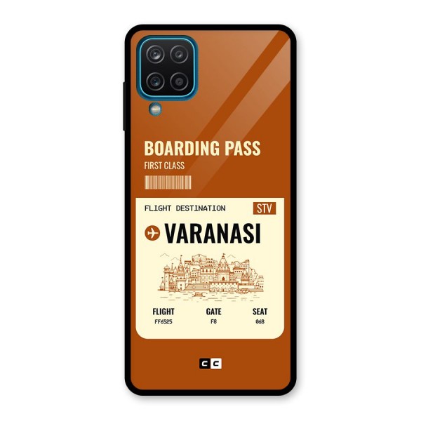 Varanasi Boarding Pass Glass Back Case for Galaxy A12