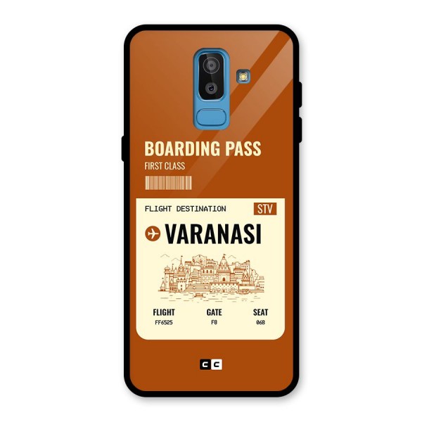 Varanasi Boarding Pass Glass Back Case for Galaxy J8