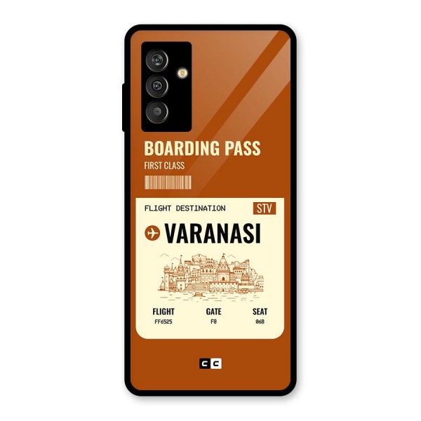 Varanasi Boarding Pass Glass Back Case for Galaxy M13