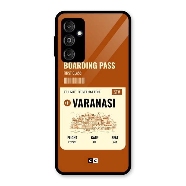 Varanasi Boarding Pass Glass Back Case for Galaxy M14 5G