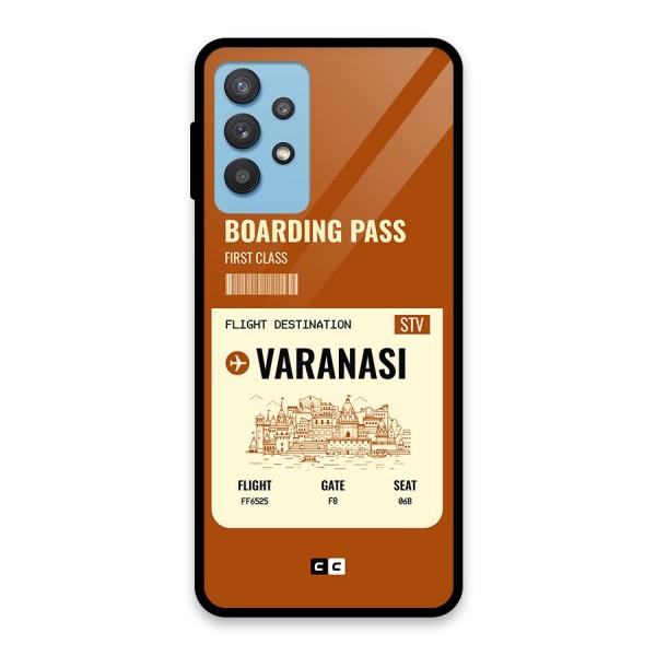 Varanasi Boarding Pass Glass Back Case for Galaxy M32 5G