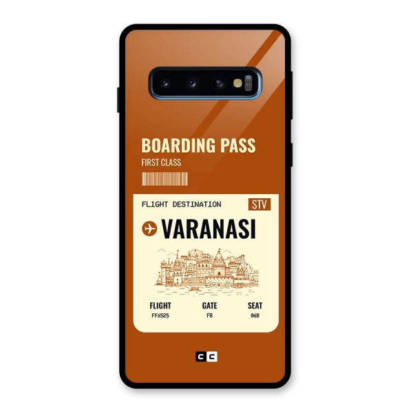 Varanasi Boarding Pass Glass Back Case for Galaxy S10