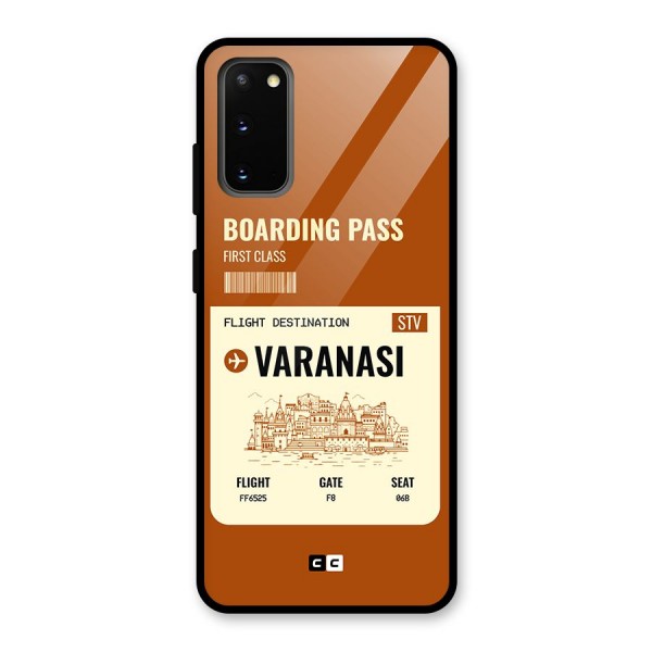 Varanasi Boarding Pass Glass Back Case for Galaxy S20