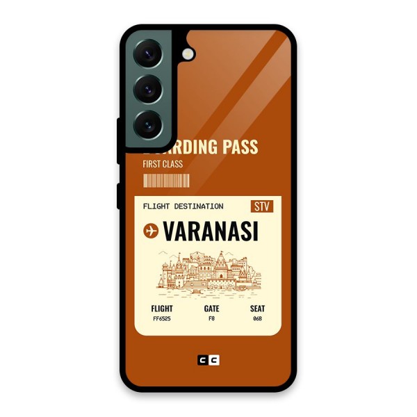 Varanasi Boarding Pass Glass Back Case for Galaxy S22 5G