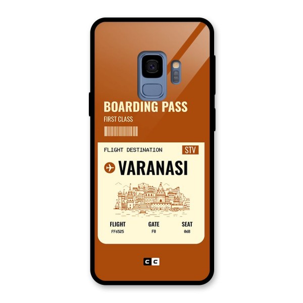 Varanasi Boarding Pass Glass Back Case for Galaxy S9