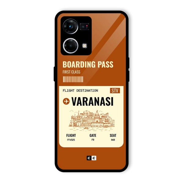 Varanasi Boarding Pass Glass Back Case for Oppo F21 Pro 4G