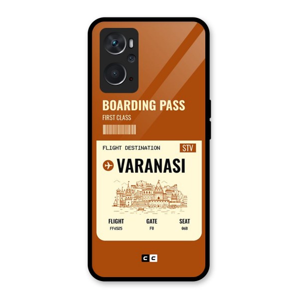 Varanasi Boarding Pass Glass Back Case for Oppo K10 4G