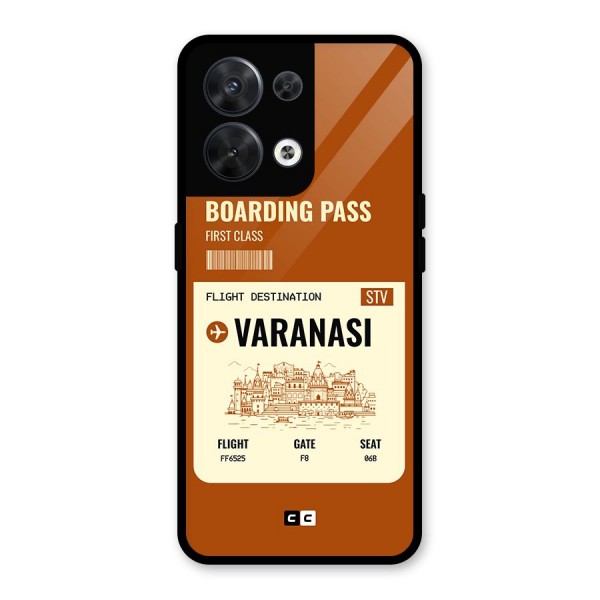 Varanasi Boarding Pass Glass Back Case for Oppo Reno8 5G