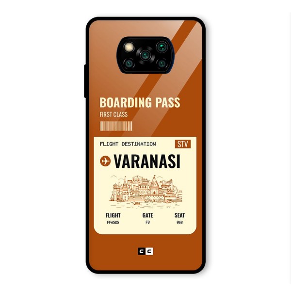 Varanasi Boarding Pass Glass Back Case for Poco X3 Pro