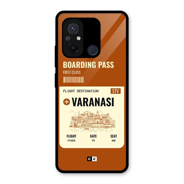 Varanasi Boarding Pass Glass Back Case for Redmi 12C