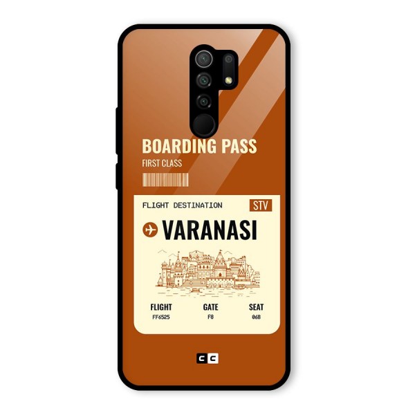 Varanasi Boarding Pass Glass Back Case for Redmi 9 Prime