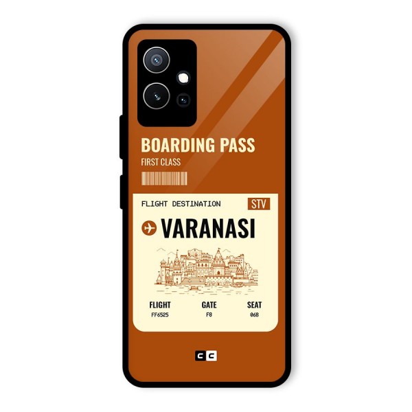 Varanasi Boarding Pass Glass Back Case for Vivo T1 5G