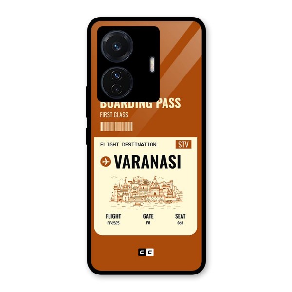 Varanasi Boarding Pass Glass Back Case for Vivo T1 Pro