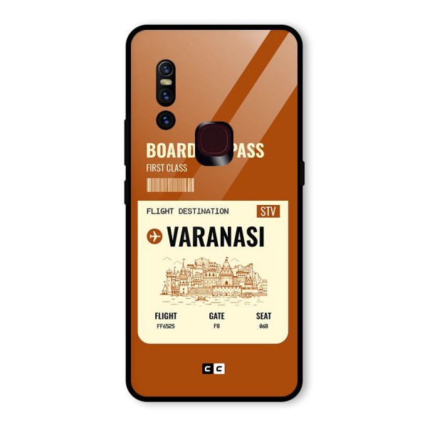 Varanasi Boarding Pass Glass Back Case for Vivo V15