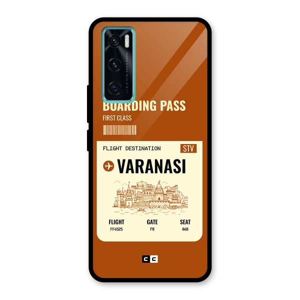 Varanasi Boarding Pass Glass Back Case for Vivo V20 SE