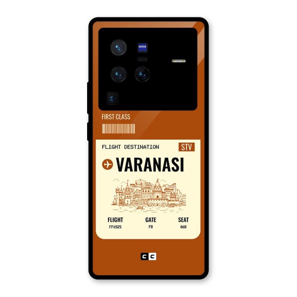 Varanasi Boarding Pass Glass Back Case for Vivo X80 Pro