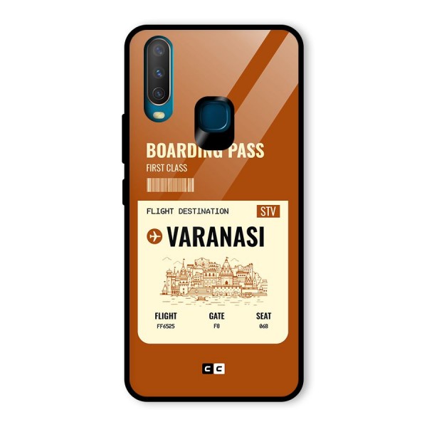 Varanasi Boarding Pass Glass Back Case for Vivo Y15