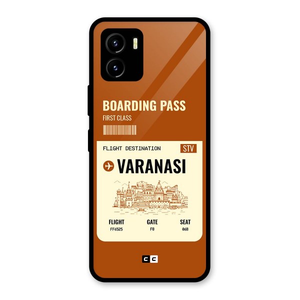 Varanasi Boarding Pass Glass Back Case for Vivo Y15s