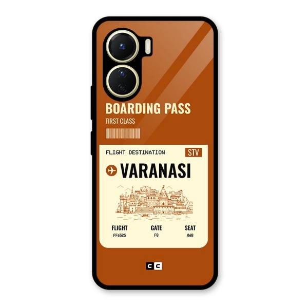 Varanasi Boarding Pass Glass Back Case for Vivo Y56