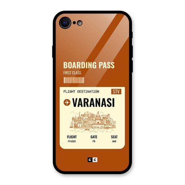 Varanasi Boarding Pass Glass Back Case for iPhone SE 2020