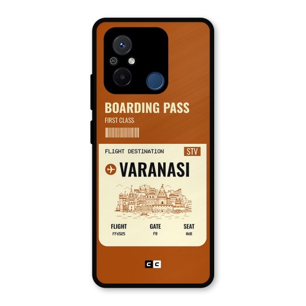 Varanasi Boarding Pass Metal Back Case for Poco C55