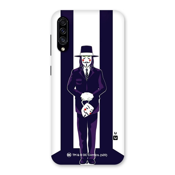 Vendetta Gentleman Holding Mask Illustration Back Case for Galaxy A30s