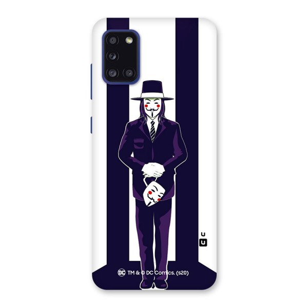 Vendetta Gentleman Holding Mask Illustration Back Case for Galaxy A31