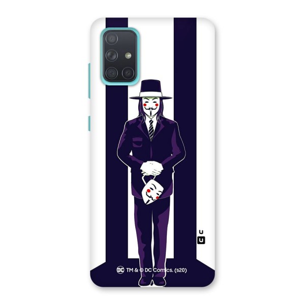 Vendetta Gentleman Holding Mask Illustration Back Case for Galaxy A71