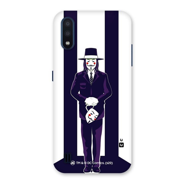 Vendetta Gentleman Holding Mask Illustration Back Case for Galaxy M01