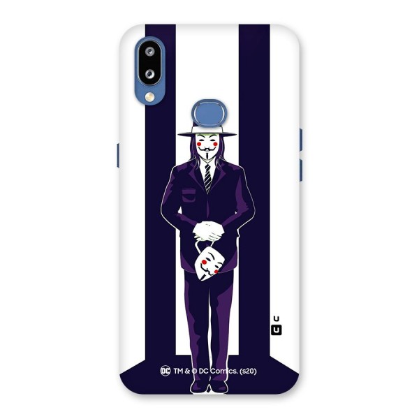 Vendetta Gentleman Holding Mask Illustration Back Case for Galaxy M01s