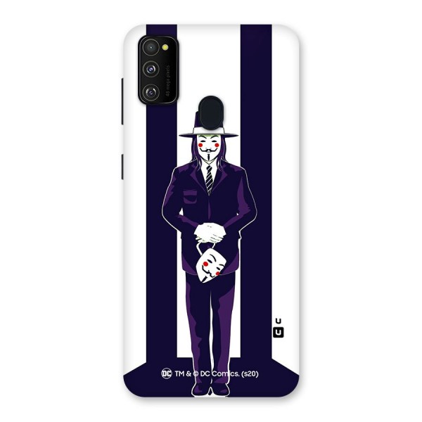 Vendetta Gentleman Holding Mask Illustration Back Case for Galaxy M30s