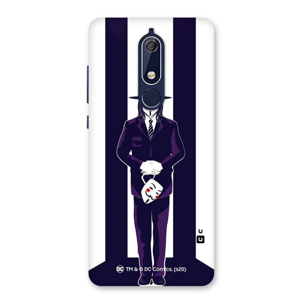 Vendetta Gentleman Holding Mask Illustration Back Case for Nokia 5.1