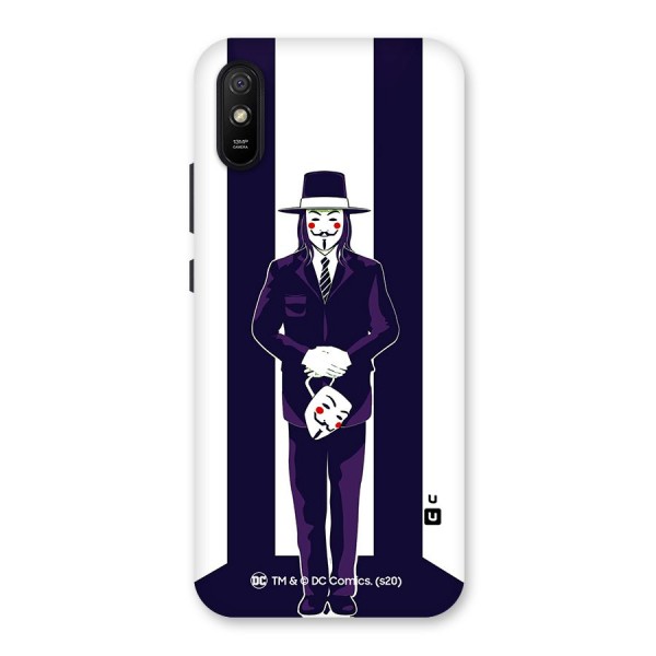 Vendetta Gentleman Holding Mask Illustration Back Case for Redmi 9A