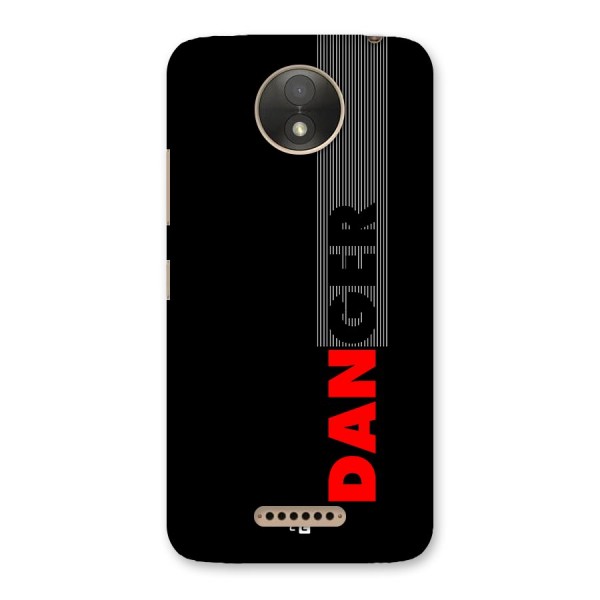 Vertical Danger Back Case for Moto C Plus