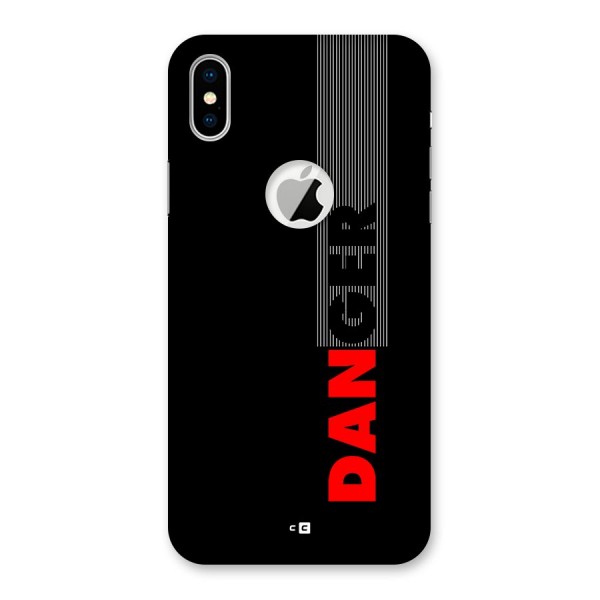 Vertical Danger Back Case for iPhone XS Logo Cut