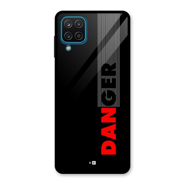 Vertical Danger Glass Back Case for Galaxy A12