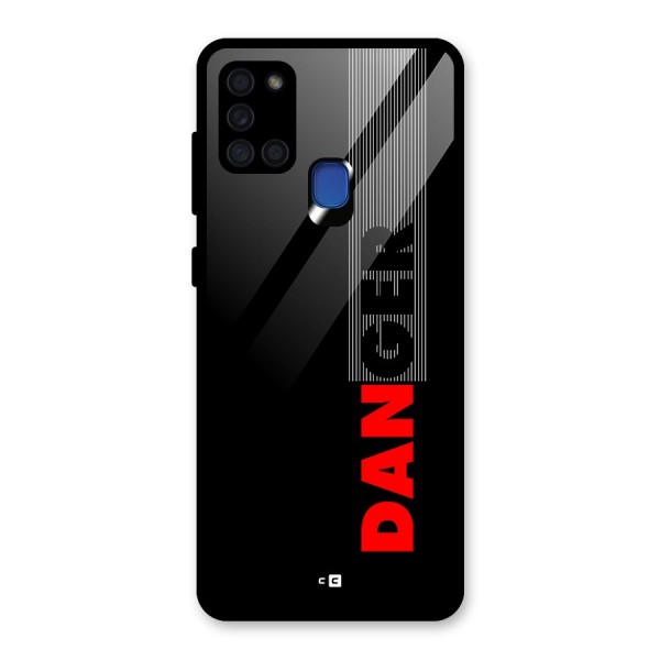 Vertical Danger Glass Back Case for Galaxy A21s