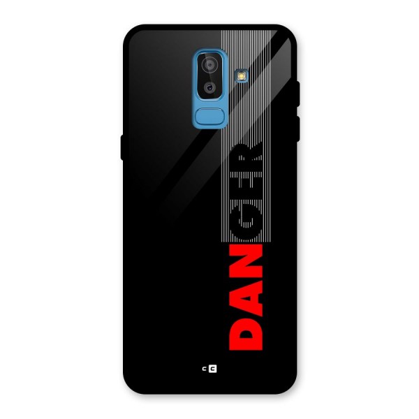 Vertical Danger Glass Back Case for Galaxy J8