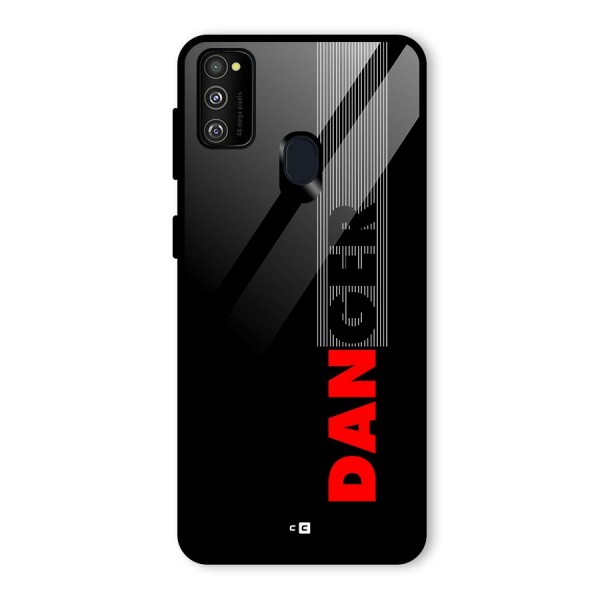 Vertical Danger Glass Back Case for Galaxy M21