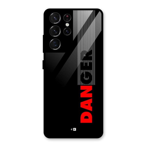 Vertical Danger Glass Back Case for Galaxy S21 Ultra 5G